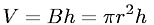 Volume of a cylinder