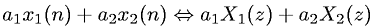 Z-transform linearity property