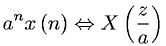 Z-transform multiplication by an exponential (z domain scaling) property