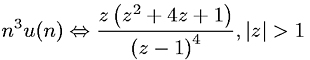 Z-transform involving the unit step function