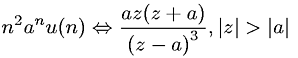 Z-transform involving the unit step function and an exponential