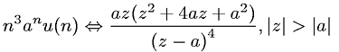 Z-transform involving the unit step function and an exponential