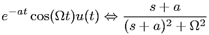 Laplace transform involving the unit step function, cosine, and an exponential