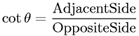Cotangent Definition for a Right Triangle